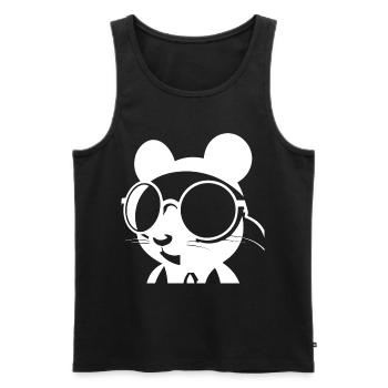 Lustige Hausratte mit Sonnenbrille Fancy Rats - Männer Premium Bio Tank Top - Schwarz - Vorne - AI Model Male 178 light (178cm)