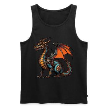dragon - Men's Premium Organic Tank Top - black - Front - Michal (187cm)