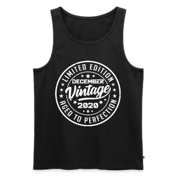 December 2020 Retro Vintage Gift December 2020 - Men's Premium Organic Tank Top - black - Front - Michal (187cm)