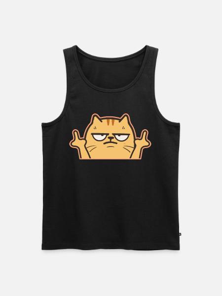 Middle Finger Cat - Men's Premium Organic Tank Top - black
