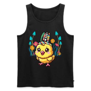 Chicken Chick Easter Chickens Child Kids Baby - Men's Premium Organic Tank Top - black - Front - AI Model Male 178 light (178cm)