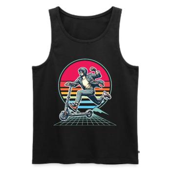 E-Scooter E-Roller Scooter - Männer Premium Bio Tank Top - Schwarz - Vorne - AI Model Male 178 light (178cm)