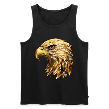 Tête d’aigle Or Oiseau de proie Oiseau Nature animale - Débardeur bio Premium Homme - noir - Devant - AI Model Male 178 light (178cm)
