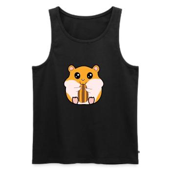 Gros hamster doux - Débardeur bio Premium Homme - noir - Devant - Michal (187cm)