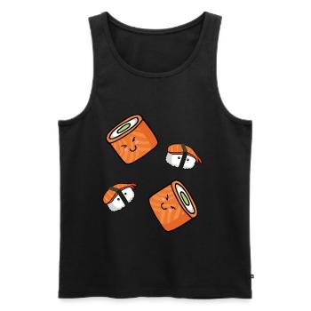 Sushi Bad Funny Design for Japan Fans - Men's Premium Organic Tank Top - black - Front - AI Model Male 178 light (178cm)