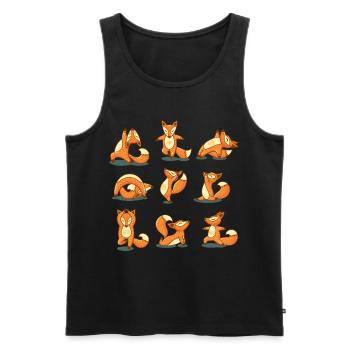 foxes yoga - Männer Premium Bio Tank Top - Schwarz - Vorne - Michal (187cm)