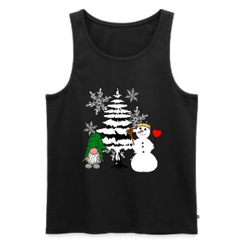Forêt de Noël Nikolaus Schneemann Père Noël - Débardeur bio Premium Homme - noir - Devant - Michal (187cm)
