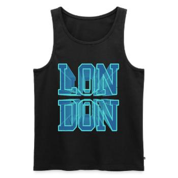 Londres Angleterre UK City Police 3D Skyline - Débardeur bio Premium Homme - noir - Devant - Michal (187cm)