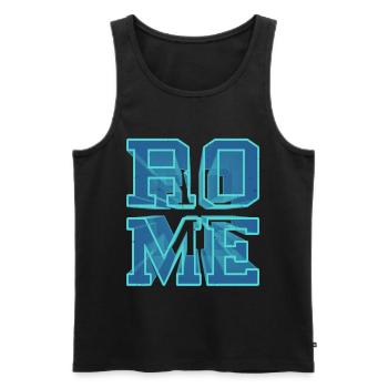 Rom Rome Italien Stadt 3D Schrift Skyline Heimat - Männer Premium Bio Tank Top - Schwarz - Vorne - Michal (187cm)