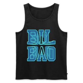Bilbao Spain City 3D Font Skyline Holiday - Men's Premium Organic Tank Top - black - Front - AI Model Male 178 light (178cm)