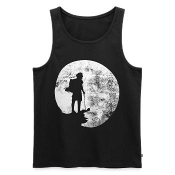 Mond - Wandern - (2) - Männer Premium Bio Tank Top - Schwarz - Vorne - Michal (187cm)