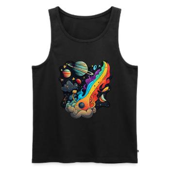 Kosmos und Planeten Cartoon Art #cosmos - Männer Premium Bio Tank Top - Schwarz - Vorne - AI Model Male 178 light (178cm)