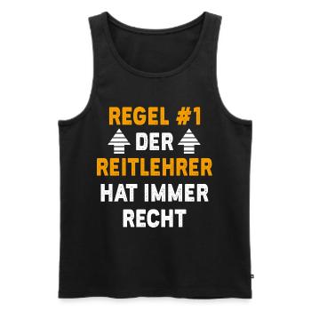 Reitlehrer Geschenk Geburtstag Spruch - Männer Premium Bio Tank Top - Schwarz - Vorne - Michal (187cm)