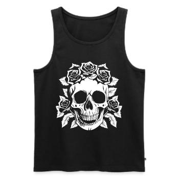 Horreur Crâne Crâne Art Crâne Gothique Heavy Metal - Débardeur bio Premium Homme - noir - Devant - Michal (187cm)