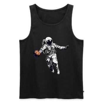 Astronaute de basketball - Débardeur bio Premium Homme - noir - Devant - Michal (187cm)