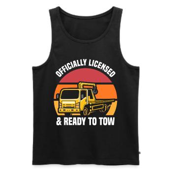 Abschleppwagen | Abschlepper Auto Panne Geschenke - Männer Premium Bio Tank Top - Schwarz - Vorne - AI Model Male 178 light (178cm)