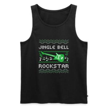 PULL DE NOËL MOCHE, JINGLE BELL ROCK-STAR - Débardeur bio Premium Homme - noir - Devant - AI Model Male 178 light (178cm)