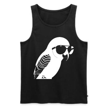 Lustiger Vogel mit Sonnenbrille Cool Bourke's Parak - Männer Premium Bio Tank Top - Schwarz - Vorne - AI Model Male 178 light (178cm)