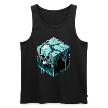 Ice-cube Skull // Skull FS0200 - Men's Premium Organic Tank Top - black - Front - AI Model Male 178 light (178cm)