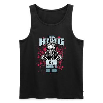 König der Prokrastination Skull / Totenkopf FS0214 - Männer Premium Bio Tank Top - Schwarz - Vorne - Michal (187cm)