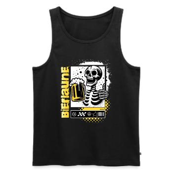 Bierlaune Skull / Totenkopf Biergarten Bier FS0225 - Männer Premium Bio Tank Top - Schwarz - Vorne - AI Model Male 178 light (178cm)