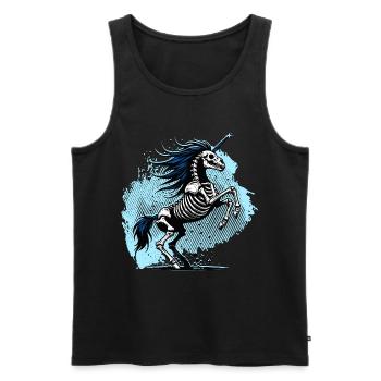 Unicorn Skull // Skelett Einhorn FS0237 - Männer Premium Bio Tank Top - Schwarz - Vorne - Michal (187cm)