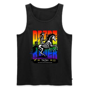 Pride rider Skull // Skeleton Cowboy Unicorn FS0240 - Men's Premium Organic Tank Top - black - Front - Michal (187cm)