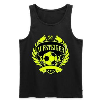 Aufsteiger Wappen Fußball - Männer Premium Bio Tank Top - Schwarz - Vorne - Michal (187cm)