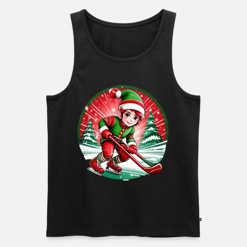 Weihnachtself Eishockey - Männer Premium Bio Tank Top - Schwarz
