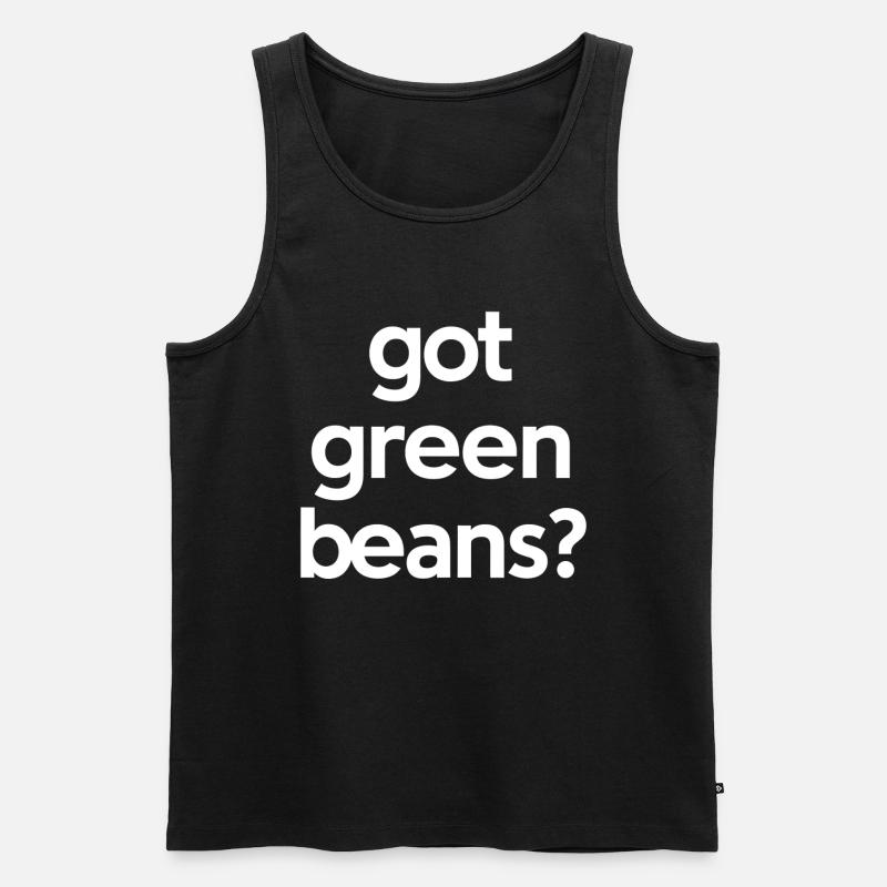 Grüne Bohnen - Männer Premium Bio Tank Top - Schwarz