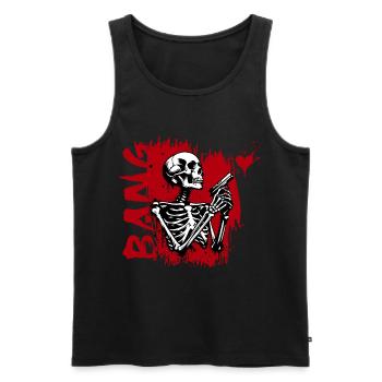 BANG Skull // Skull Heartbreaker FS0242 - Men's Premium Organic Tank Top - black - Front - Michal (187cm)
