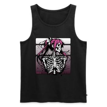 Anime Skull Girl // Totenkopf Mädchen FS0245 - Men's Premium Organic Tank Top - black - Front - Michal (187cm)