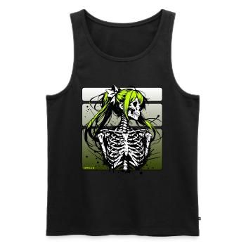 Anime Skull Girl // Totenkopf Mädchen FS0246 - Men's Premium Organic Tank Top - black - Front - Michal (187cm)