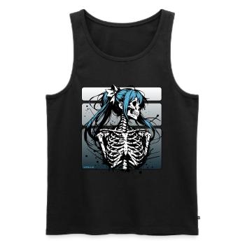 Anime Skull Girl // Totenkopf Mädchen FS0247 - Débardeur bio Premium Homme - noir - Devant - AI Model Male 178 light (178cm)