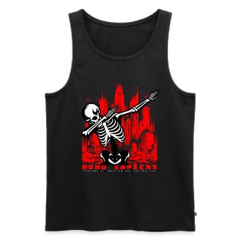 Dabbing homo sapiens Crâne // Totenkopf Dab FS0248 - Débardeur bio Premium Homme - noir - Devant - AI Model Male 178 light (178cm)