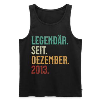 Legendär. Seit. Dezember. 2013. Retro Birthday - Männer Premium Bio Tank Top - Schwarz - Vorne - AI Model Male 178 light (178cm)