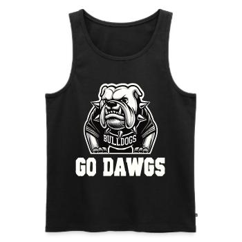 Go Dawgs Bulldog Mascot Supporter Design for Sport - Men's Premium Organic Tank Top - black - Front - AI Model Male 178 light (178cm)