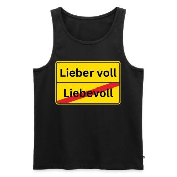 Ortsschild Lieber voll - Männer Premium Bio Tank Top - Schwarz - Vorne - AI Model Male 178 light (178cm)