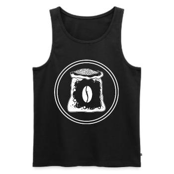 Coffee machine icon - Men's Premium Organic Tank Top - black - Front - AI Model Male 178 light (178cm)