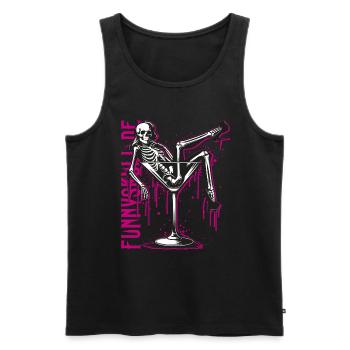 Dita Skull / Skeleton Diva in Martini Glass / FS0250 - Men's Premium Organic Tank Top - black - Front - Michal (187cm)