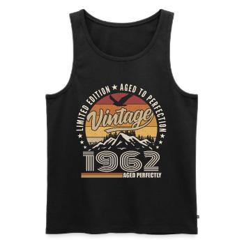 1962 Geschenk 63. Jubiläum 1962 Jahrgang 1962 - Männer Premium Bio Tank Top - Schwarz - Vorne - AI Model Male 178 light (178cm)