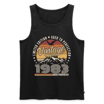 1983 42nd Anniversary Gift 1983 Vintage 1983 - Men's Premium Organic Tank Top - black - Front - Michal (187cm)