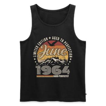 Juni 1964 Geschenk zum 61. Jahrestag Juni 1964 Retro - Männer Premium Bio Tank Top - Schwarz - Vorne - Michal (187cm)