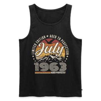 July 1963 62nd Anniversary Gift July 1963 - Men's Premium Organic Tank Top - black - Front - Michal (187cm)