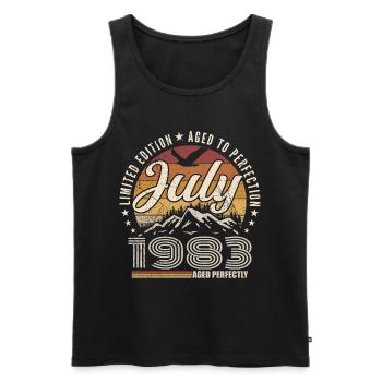 Juli 1983 Geschenk zum 42. Jahrestag Juli 1983 - Männer Premium Bio Tank Top - Schwarz - Vorne - Michal (187cm)