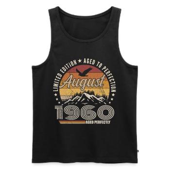 August 1960 Retro Anniversary August 1960 August 1960 - Men's Premium Organic Tank Top - black - Front - Michal (187cm)