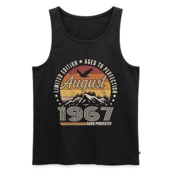 August 1967 Retro Anniversary August 1967 August 1967 - Men's Premium Organic Tank Top - black - Front - Michal (187cm)