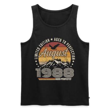 August 1988 Retro Anniversary August 1988 August 1988 - Men's Premium Organic Tank Top - black - Front - Michal (187cm)