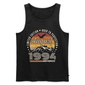 August 1994 Retro Anniversary August 1994 August 1994 - Men's Premium Organic Tank Top - black - Front - Michal (187cm)