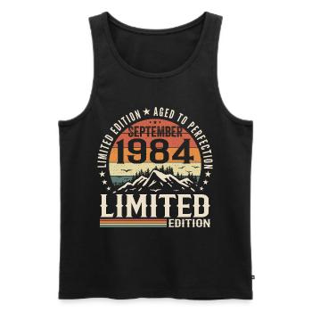 Birthday Gift September 1984, September 1984 - Men's Premium Organic Tank Top - black - Front - Michal (187cm)